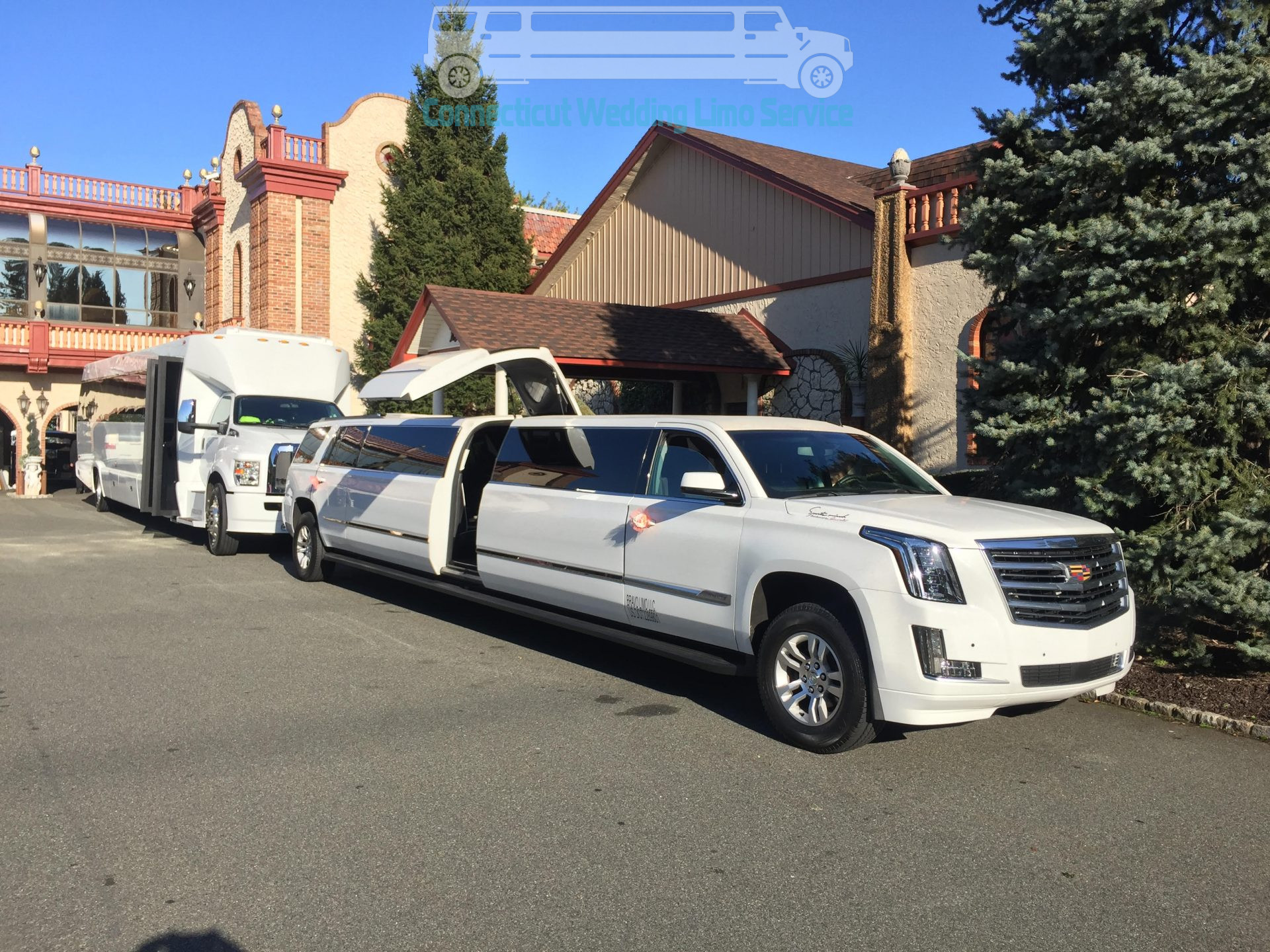 Escalade Limo White Jet And Bus